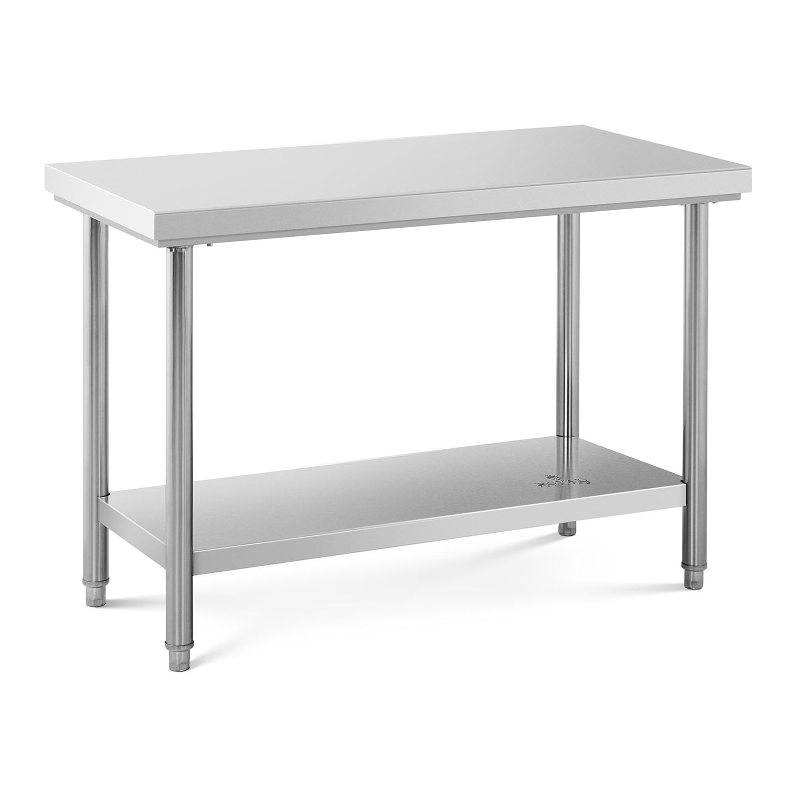 Τραπέζι από ανοξείδωτο ατσάλι - 120 x 60 cm - χωρητικότητα 137 kg