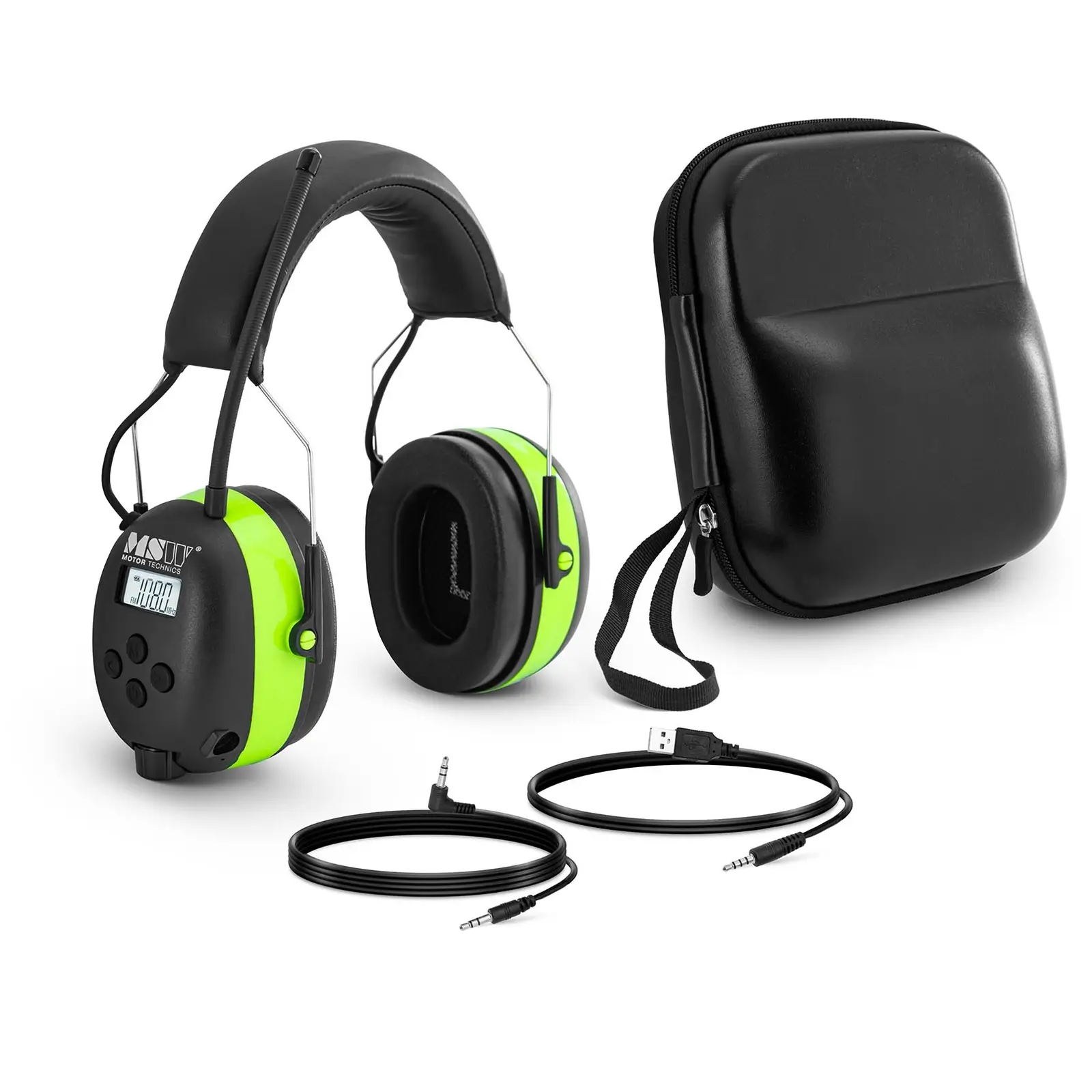 Bluetooth Ακουστικά Ακύρωσης Θορύβου - Μικρόφωνο - Οθόνη LCD - Επαναφορτιζόμενη Μπαταρία - Πράσινο