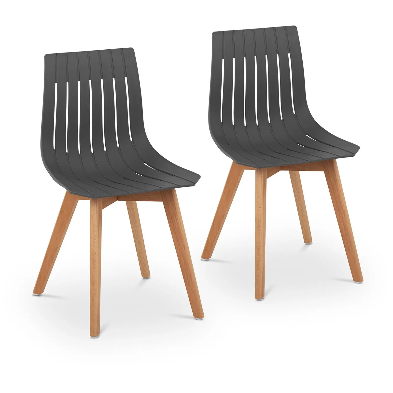 Καρέκλα - σετ 2 - έως 150 κιλά - κάθισμα 50 x 47 cm - γκρι