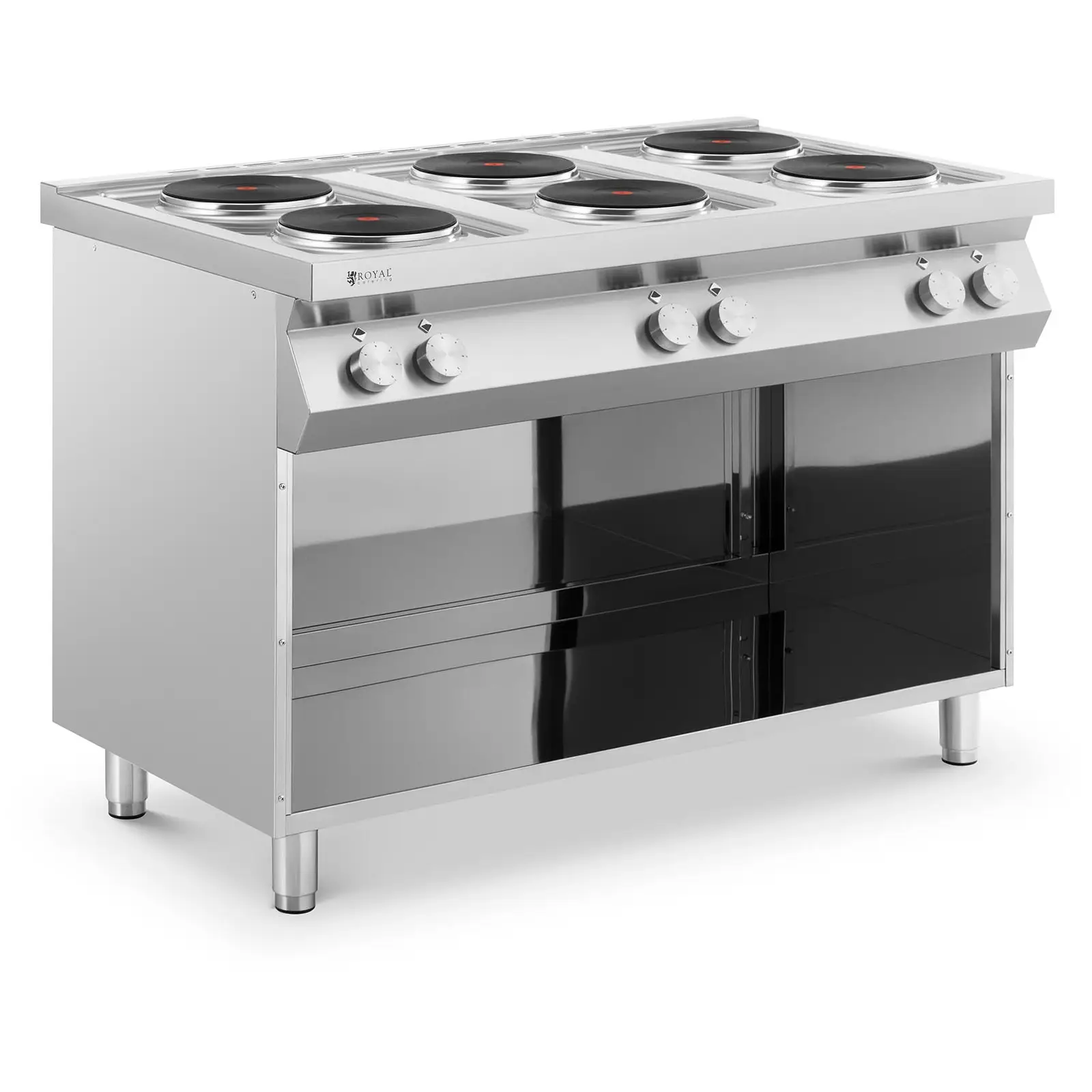 Ηλεκτρική κουζίνα - 15600 W - 6 πιάτα - ντουλάπι βάσης - Royal Catering