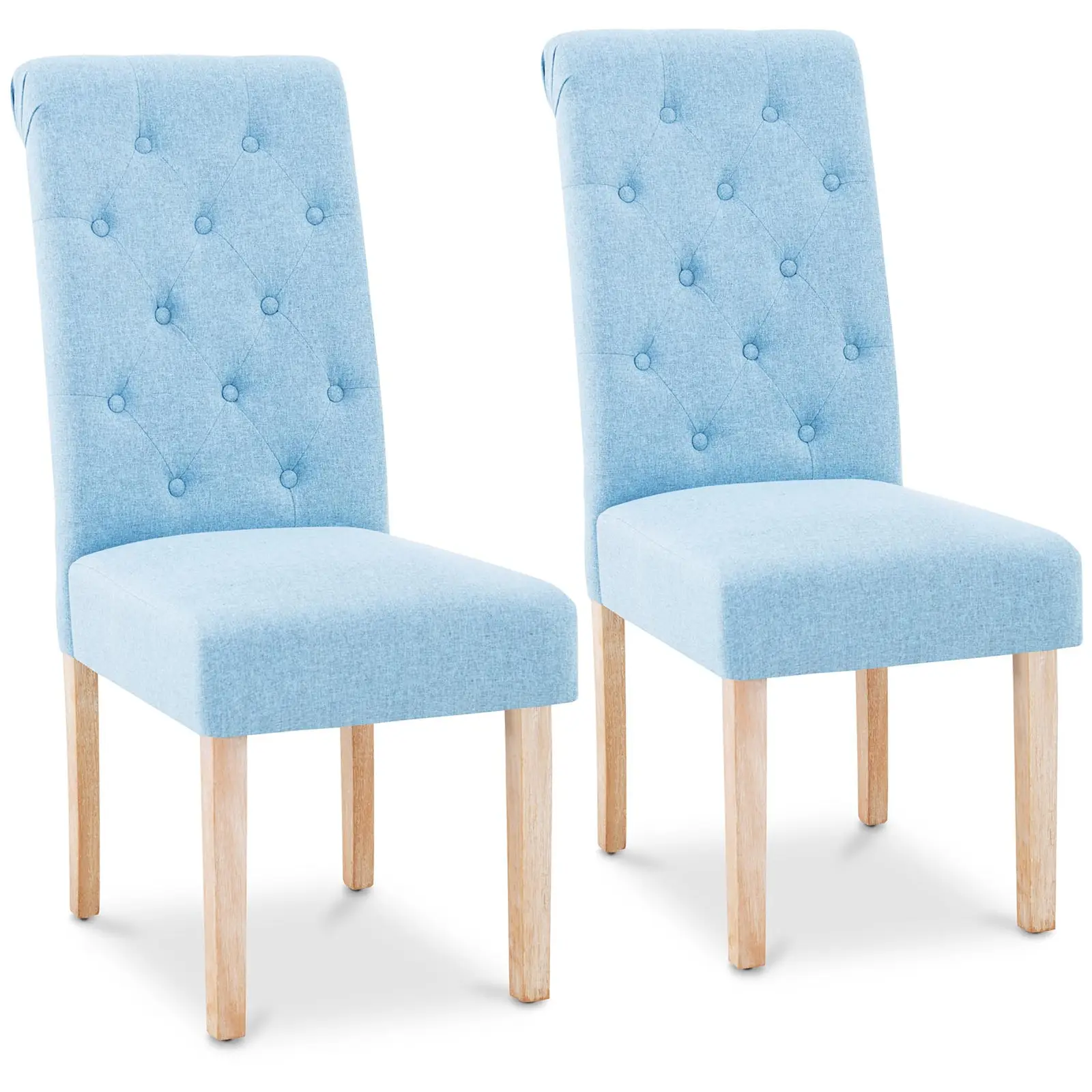 Επενδυμένη καρέκλα - σετ 2 - έως 180 κιλά - κάθισμα 46 x 42 cm - μπλε του ουρανού