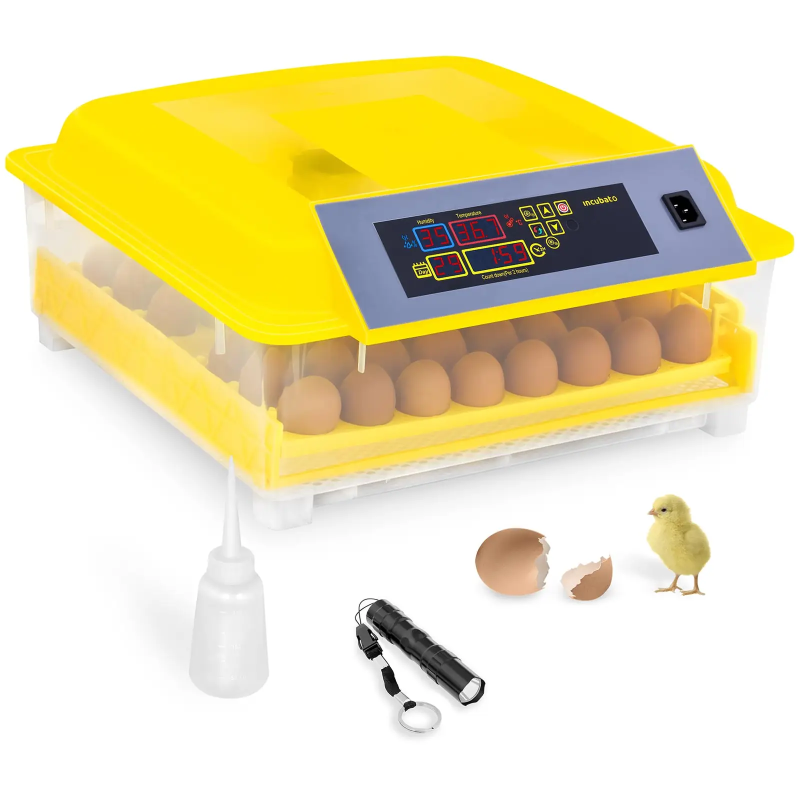 Θερμοκοιτίδα Αυγών - 48 Αυγά - Συμπ. Κηροπήγιο αυγών και διανομέας νερού - Πλήρως αυτόματος