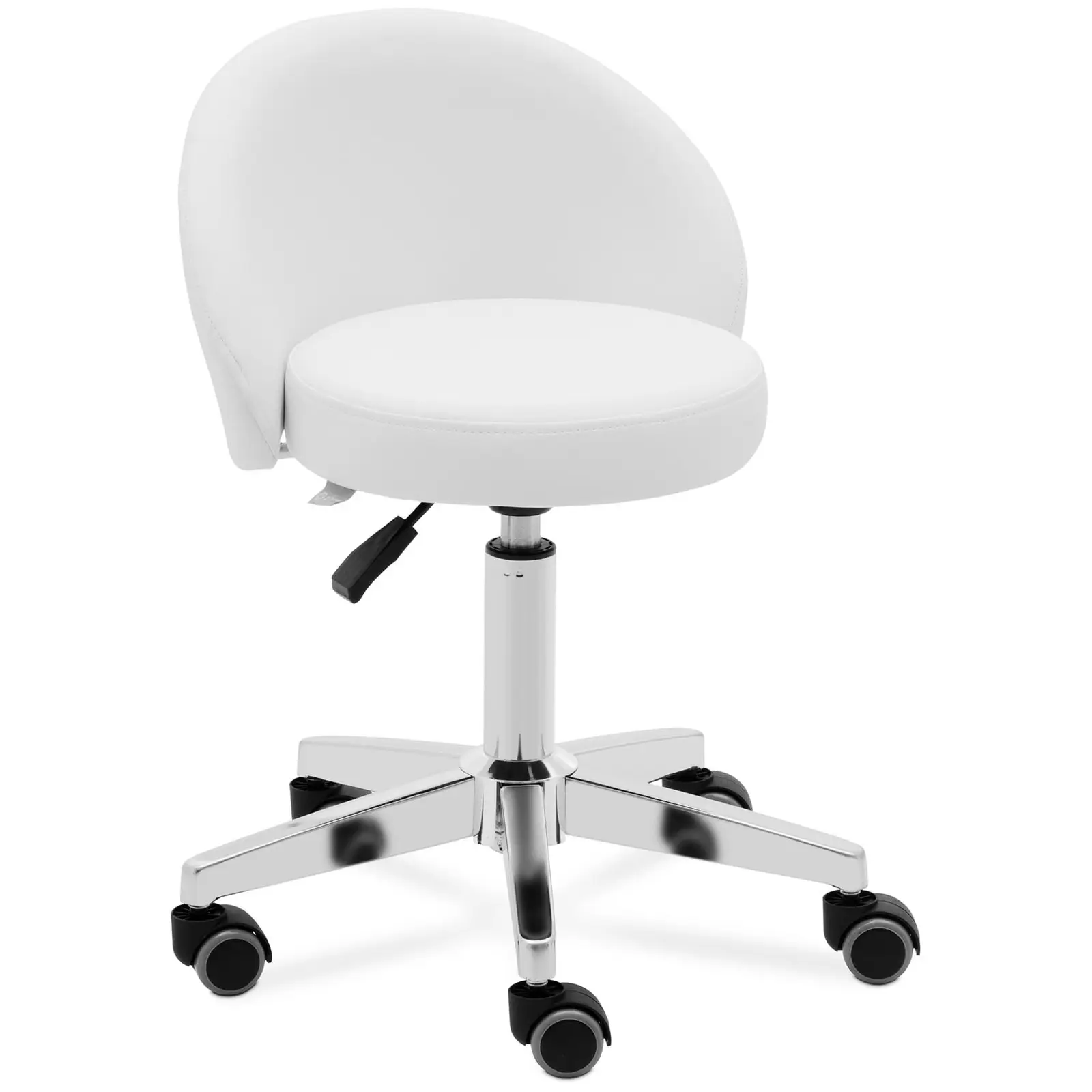 Καρέκλα σκαμπό με πλάτη - 43 - 57 cm - 150 kg - λευκό