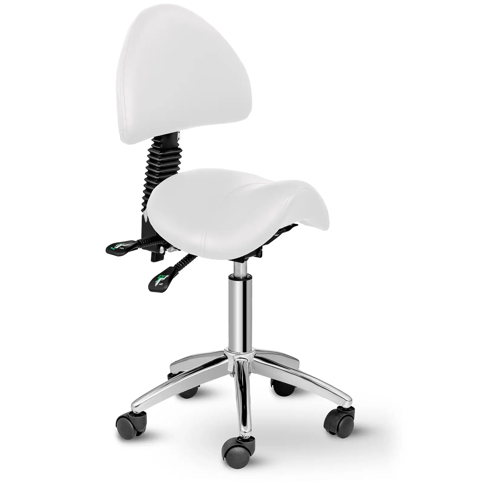 Καρέκλα με ροδάκια και πλάτη - mm - 150 kg - άσπρο