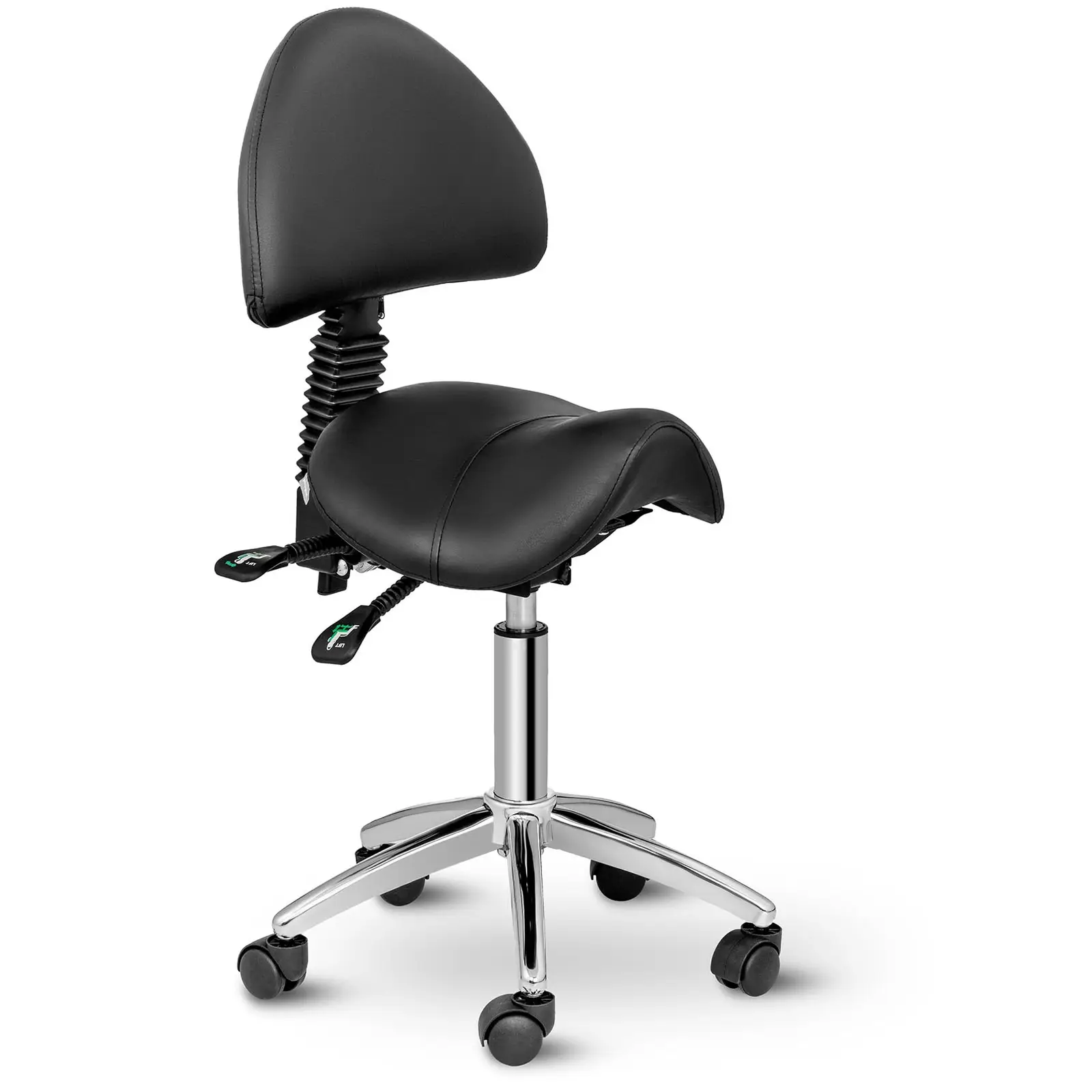 Καρέκλα-εφίππιο με στήριγμα πλάτης - 550-690 mm - 150 kg - Black