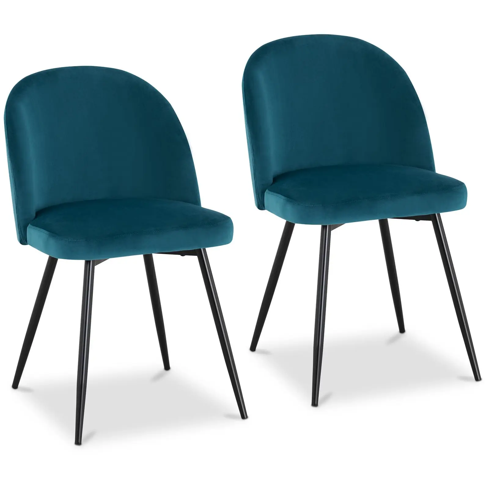 Καρέκλα με μαξιλάρια - σετ 2 - έως 150 κιλά - κάθισμα 48 x 41,5 cm - τιρκουάζ