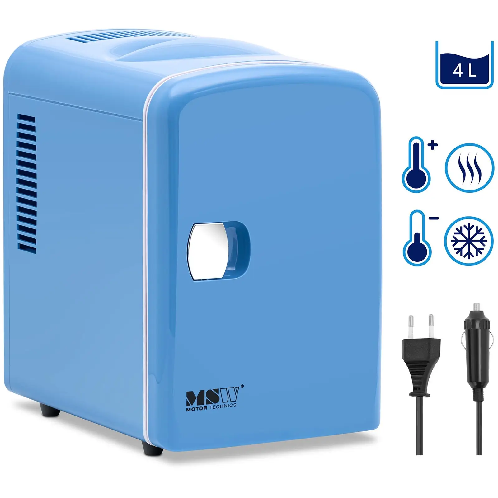 Μίνι ψυγείο 12 V / 230 V - Συσκευή 2 σε 1 με λειτουργία διατήρησης της θερμοκρασίας - 4 L - Μπλε