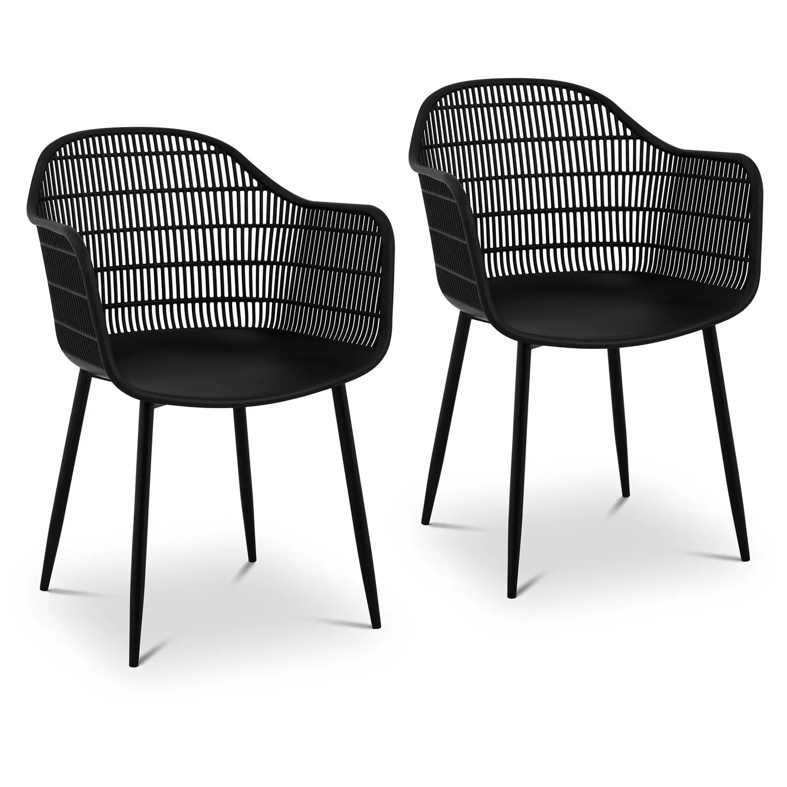 Καρέκλα - σετ 2 - έως 150 κιλά - κάθισμα 45 x 44 cm - μαύρο