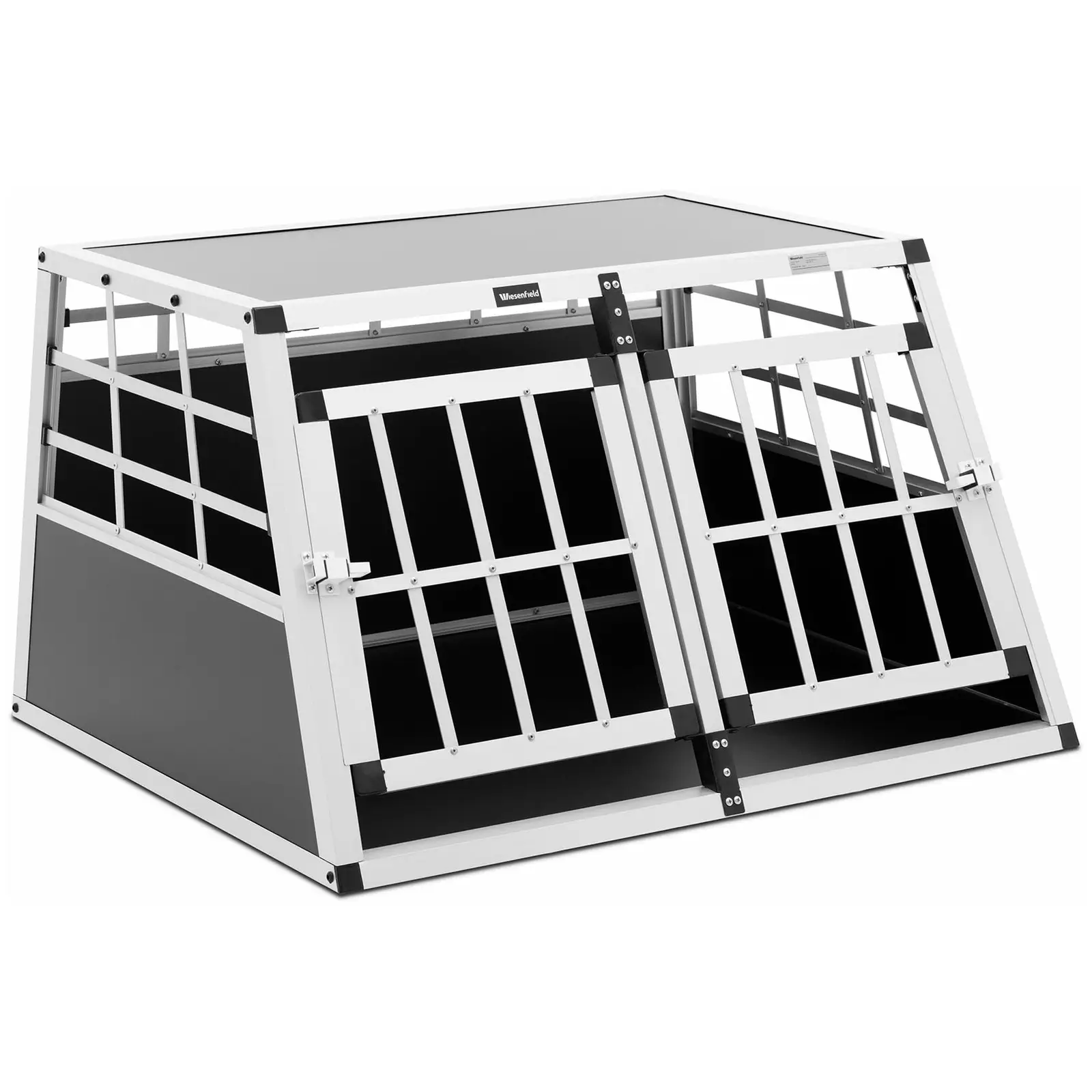 Κλουβί σκύλου - Αλουμίνιο - Τραπεζοειδές σχήμα - 69 x 90 x 50 cm